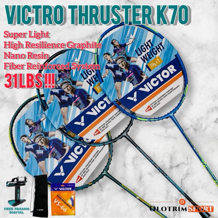 Raket Badminton VICTOR THRUSTER K70 70 gram 6u 7u T K Original