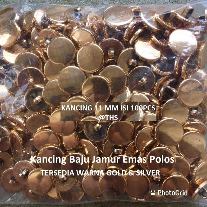 100 PCS Kancing Baju Jamur Emas 11 mm Polos - Kancing Emas 11mm