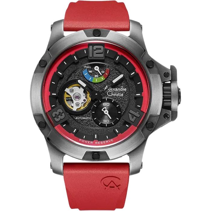Jam Tangan Alexandre Christie AC 6295 MT Automatic Army Gray Rubber Strap