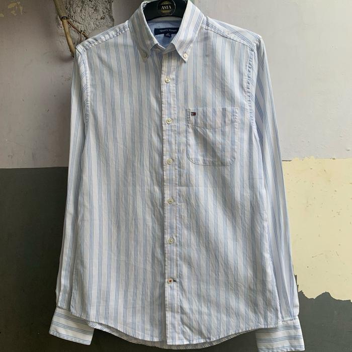 Kemeja pria tommy hilfiger stripe lengan panjang preloved