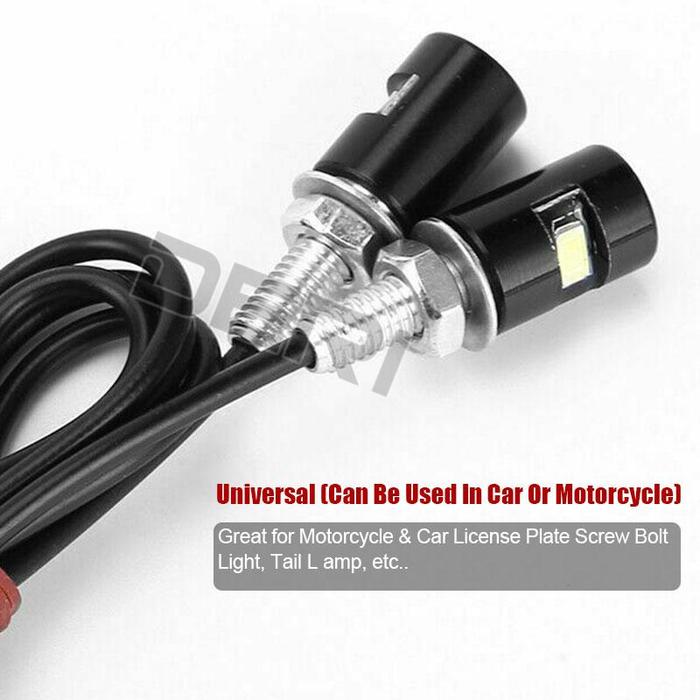 Lampu Plat Nomor LED 12V Tahan Air 6000K-7000K Putih Universal untuk
