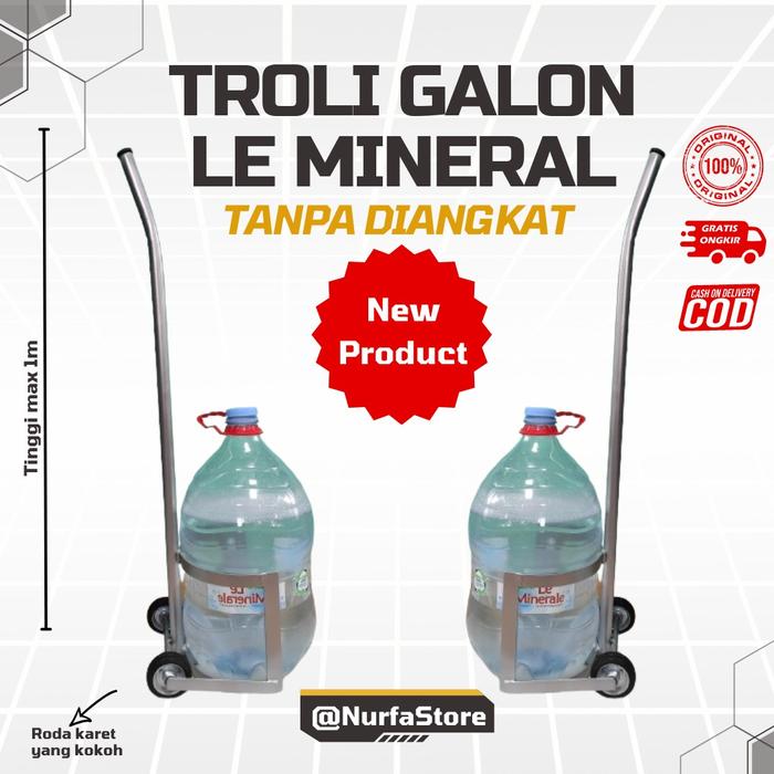 TROLI GALON LE MINERALE TANPA DIANGKAT MUDAH DIGUNAKAN Besi