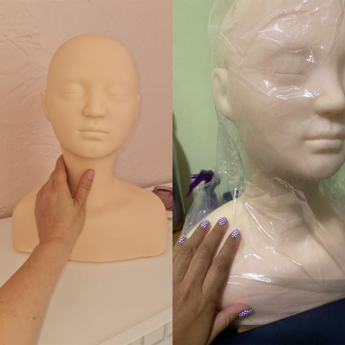Big Half Body Soft Silicone Cosmetology Mannequin Head For Makeup Grafting Eyebrow Design Massage Pr