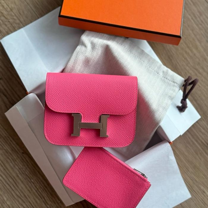 Hermes Constance Wallet Rose Azalea