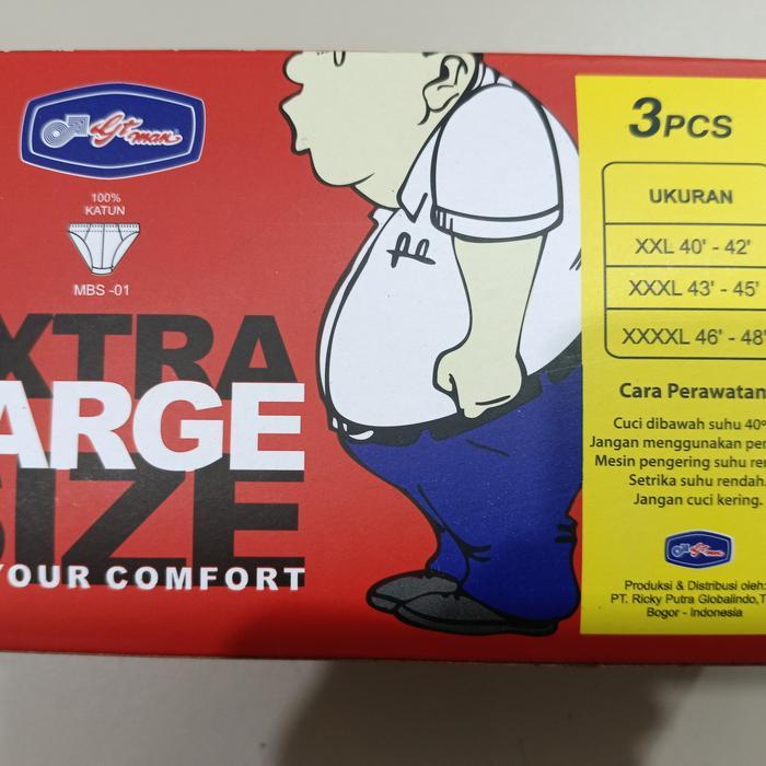 Celana Dalam Pria Laki Gt Man Mbs 01 Jumbo Isi 3 Pt Rpg / Cd Pria Gtman Jumbo B Size Cowok Dewasa Se