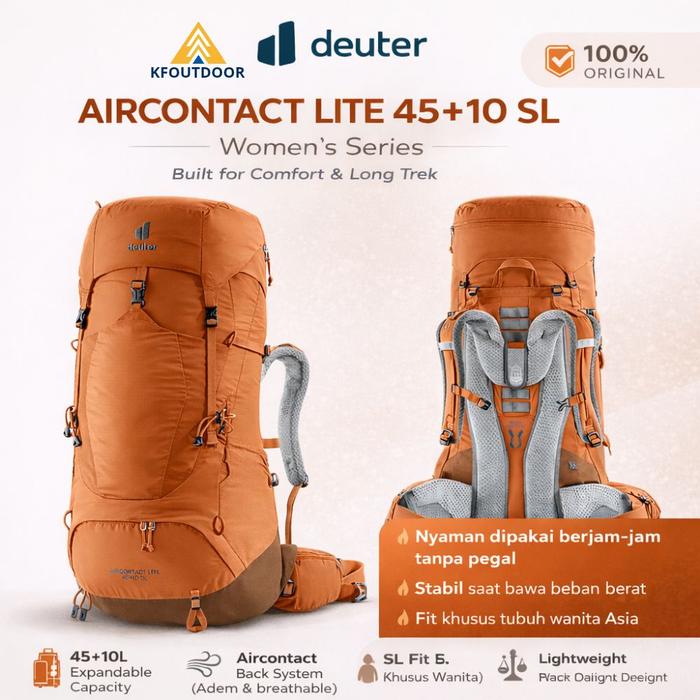 Deuter Aircontact lite 45 + 10 SL Tas Carrier Original Deuter