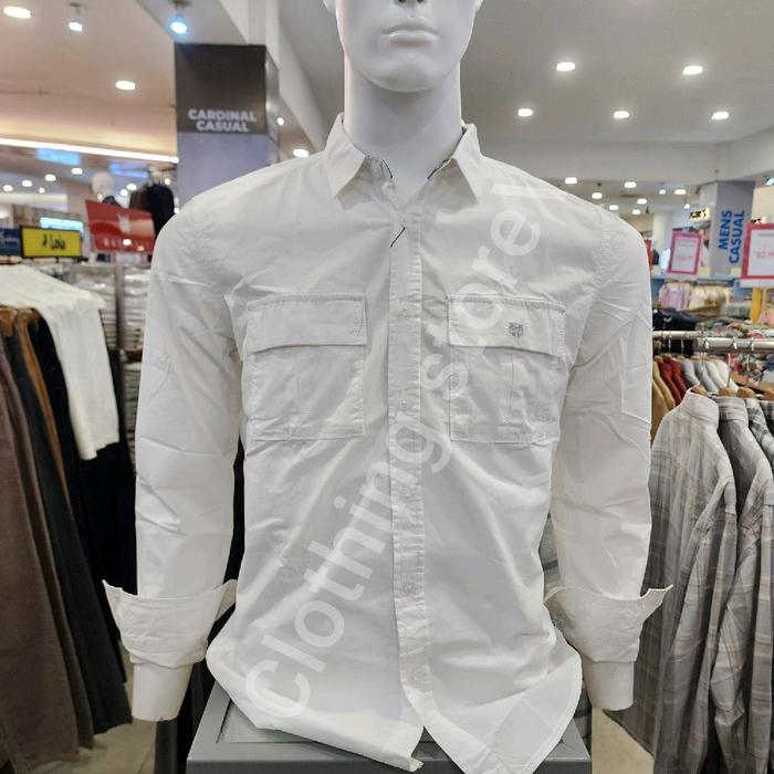 WATCHOUT JEANS ORIGINAL kemeja pria lengan panjang putih JS303180002