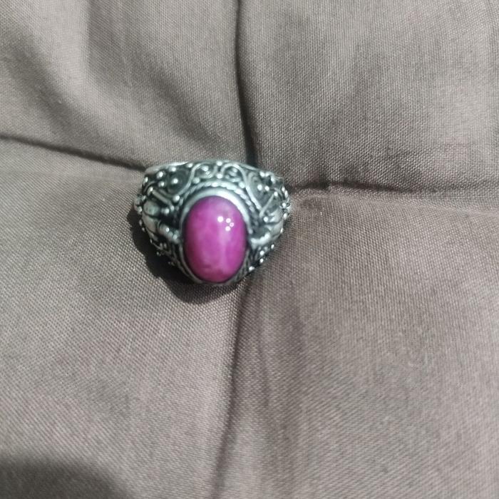 batu ruby burma original cincin perak 20gram