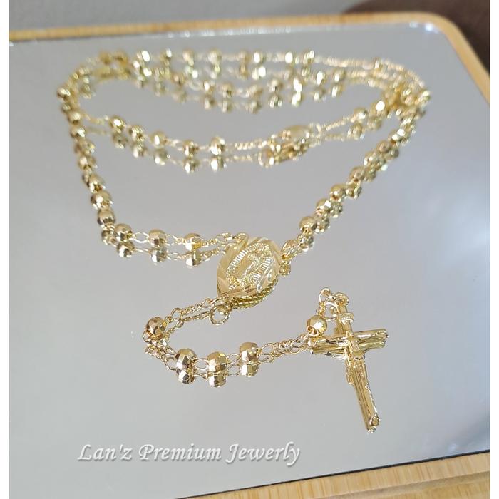 Kalung Rosario Maria Guadalupe Salib Emas Titanium