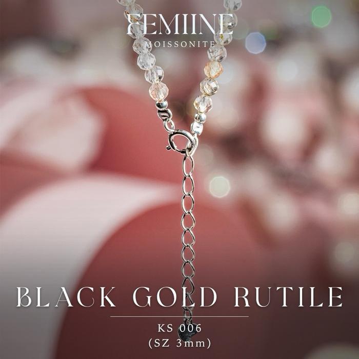 Black Gold Rutile 3MM Platinum Femiine Moissanite