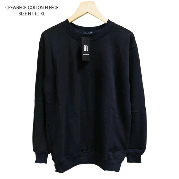 Sweater Crew Neck by Madness Dewasa Pria Wanita Crewneck Katun Basic Casual Fleece Tebal