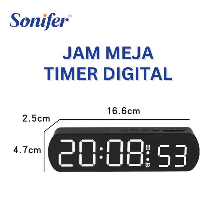 Sonifer Jam Timer Digital Jam Meja Alarm Timer Dapur Timer Mundur Countdown Timer Maju Stopwatch SMS