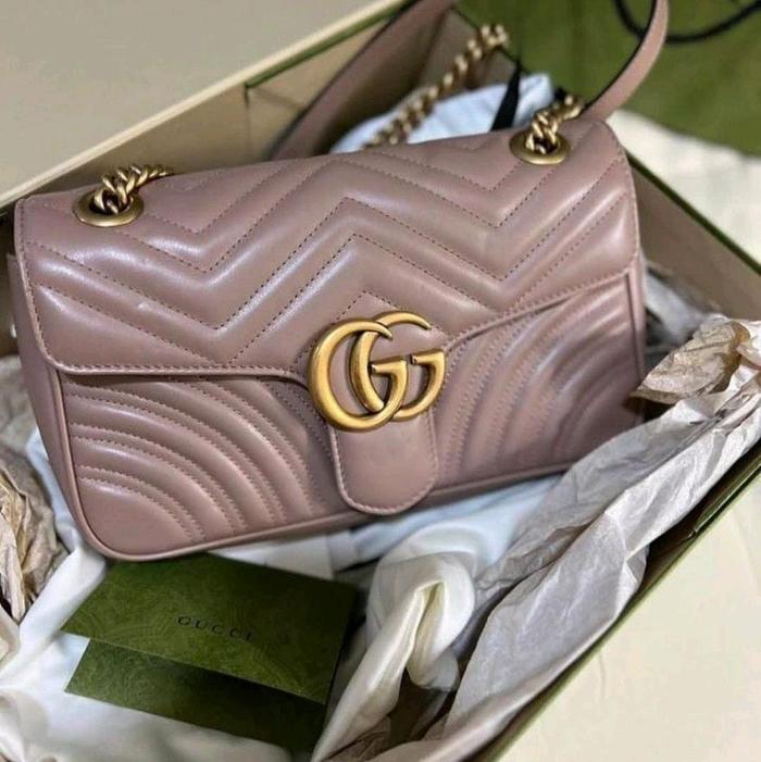 AUTHENTIC GUCCI MARMONT SMALL DUSTY PINK GHW PRELOVED