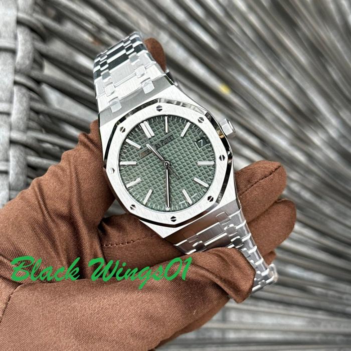 Jam TanganAudemarsPiguet Tier 5 Royal Oak Green Dial ZF Factory 41mm AP Green Dial