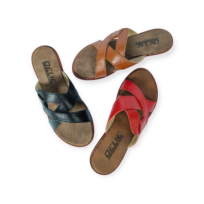 Sandals Flat wanita kulit delie Sw01 Sendal Cewek