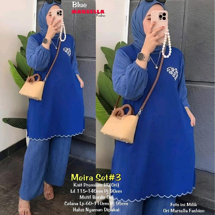 Ori Marsella Fashion Meira One Set Knit Premium Polos Jumbo Tunik mix Kulot