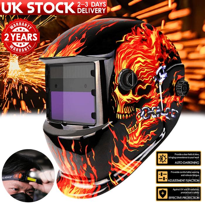 COD TaffGUARD Helm Kedok Las Otomatis lengkap + senter led full face Auto Darkening MZ224