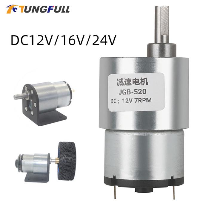 DC Motor Gearbox 6V 12V 24V Electric Gear Motor DC Gear Motor 7-960rpm Eccentric Shaft Gear Motor 37