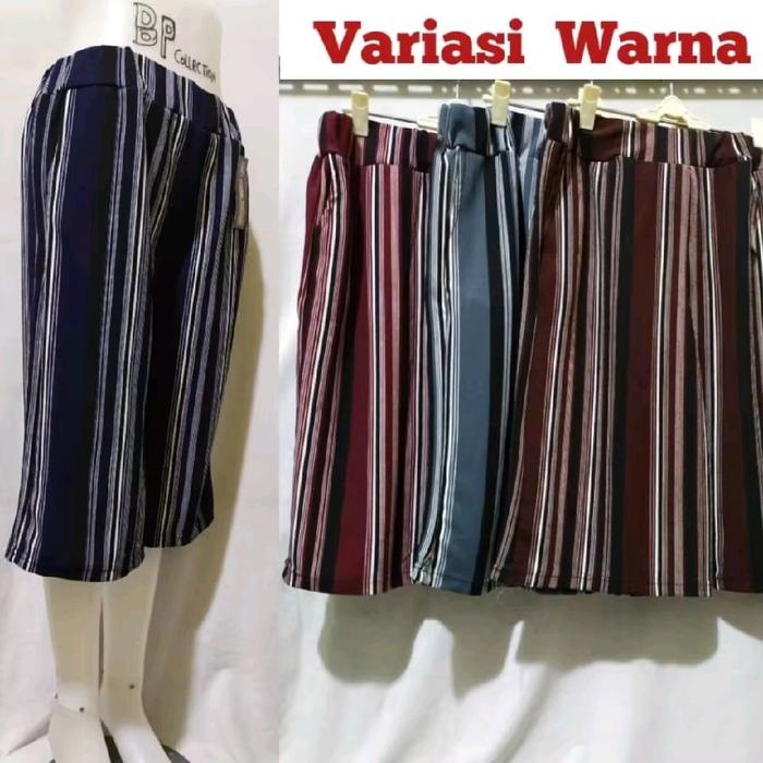 (100k isi 5pcs) CELANA KULOT PENDEK 7/8 SUPERJUMBO MOTIP SALUR BESAR BIGSIZE BAHAN ELASTIS CELANA SA