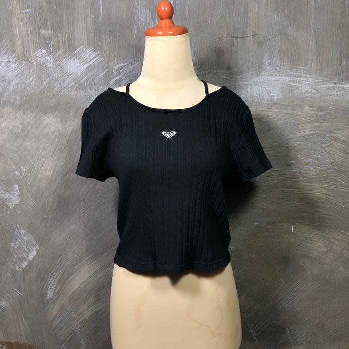 Y2K Roxy Black Women Crop Tops