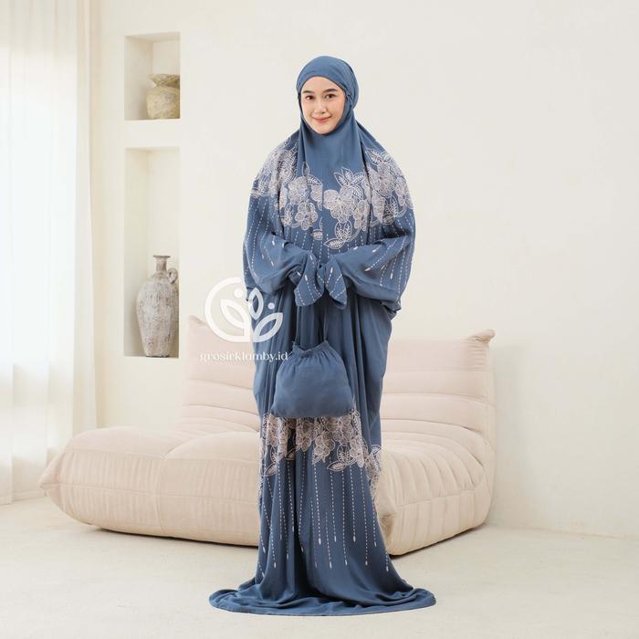 Terbaik Mukena Terusan Lajuran Nabawi Batik Rayon Super Jumbo Atasan Bawahan Lembut  Nyaman Terimaka