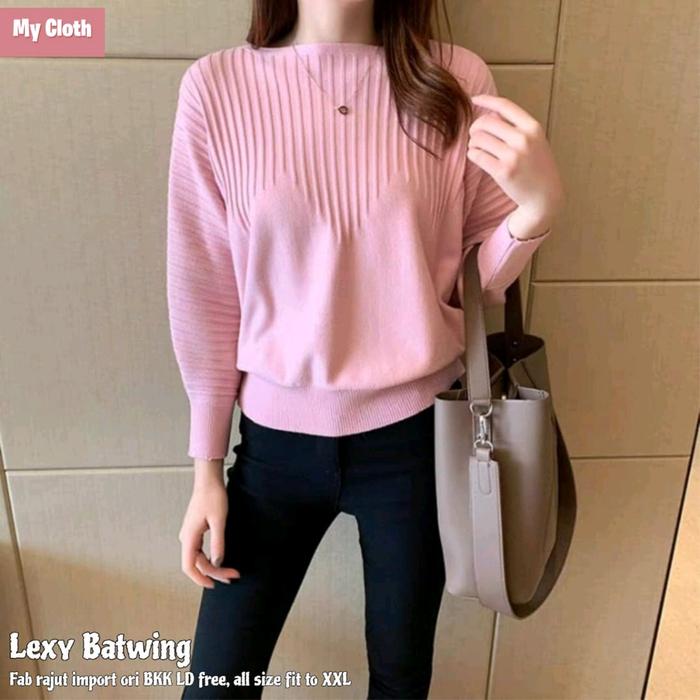LEXY BATWING RAJUT HALUS ATASAN WANITA BLOUSE IMPORT BY MY CLOTH