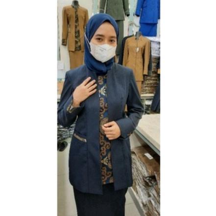 Seragam Biru Dongker Guru Wanita / Seragam Biru Dongker PNS ASN Guru / Baju Kerja Guru Biru Dongker