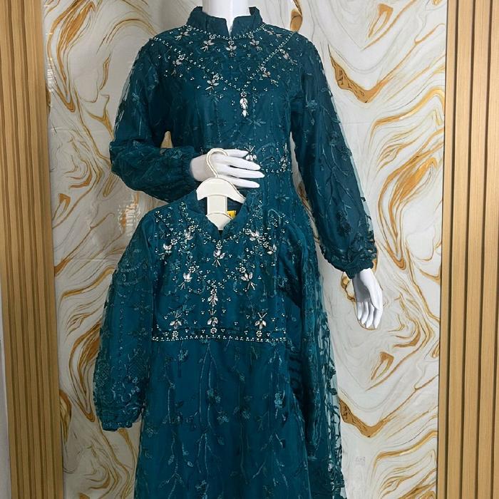 Gamis Vie tile coupel ibu anak cocok buat acara besar payet mewah gamis elegan Wanita Kondangan Pest