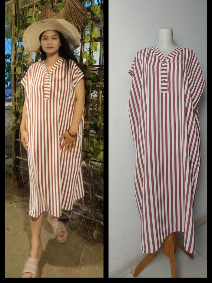 Diora Dress Blaster Busui bumil Frendly Jumbo Kain Rayon Crinkle Motif salur Kancing