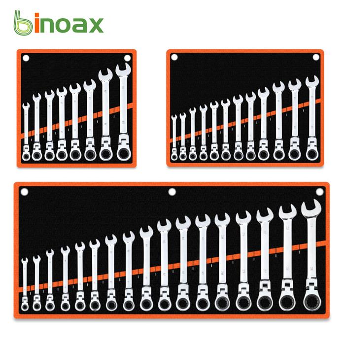 Binoax 72 Teeth Spanner Ratchet Wrench Set 8-24MM Metric Multitool