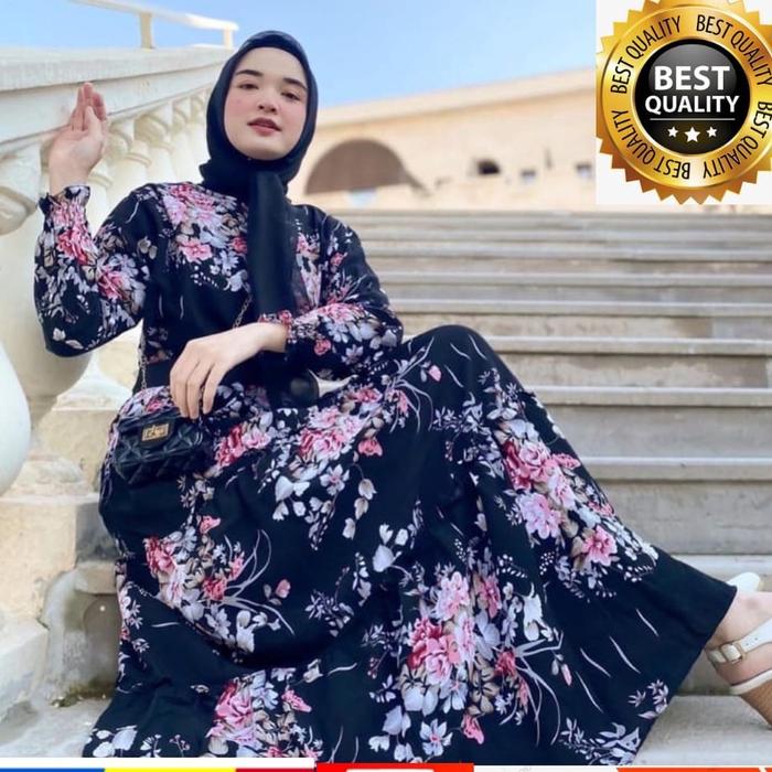 Gamis Ania Maxy Sakura Busui Ibu Menyusui Xl Fashion Katun Monalisa Gamis Sakura //Gamis Busui