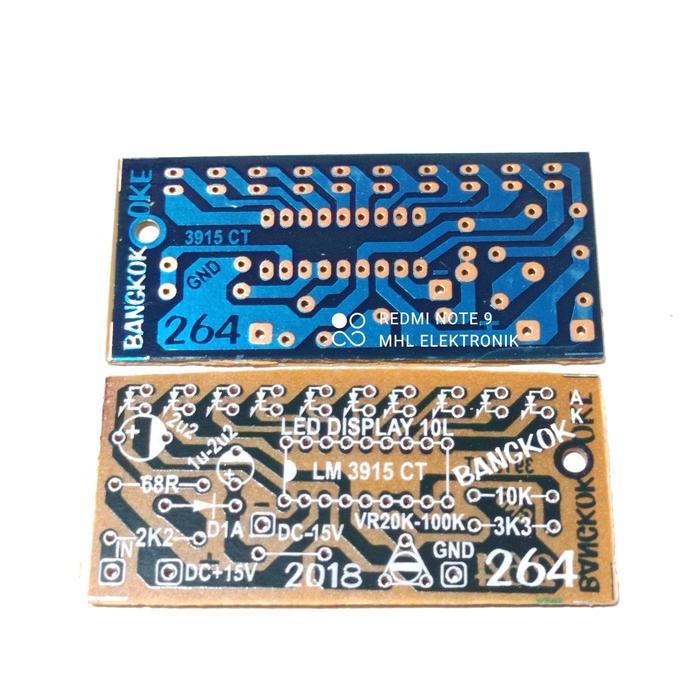 TERBARU PCB VU DISPLAY LED MONO LM3915 3915 TIPE 264