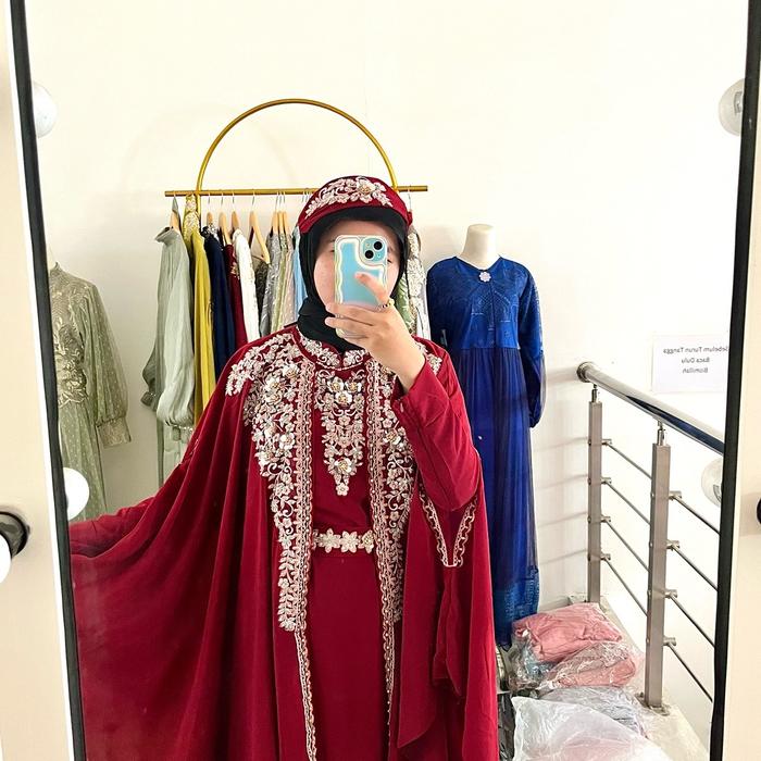 [RN FASHION OFFICIAL]  KAFTAN NUR Ceruty Set Bando Belt  Mewah Cantik Dress Wanita Panjang Muslim Ga