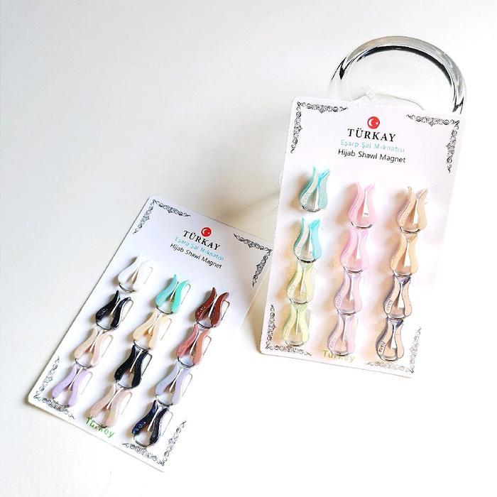 Klip Jilbab Turki isi 12pcs/Klip Hijab model Tulip/Klip Jilbab/Klip Kerudung jepit hijab aesthetic p