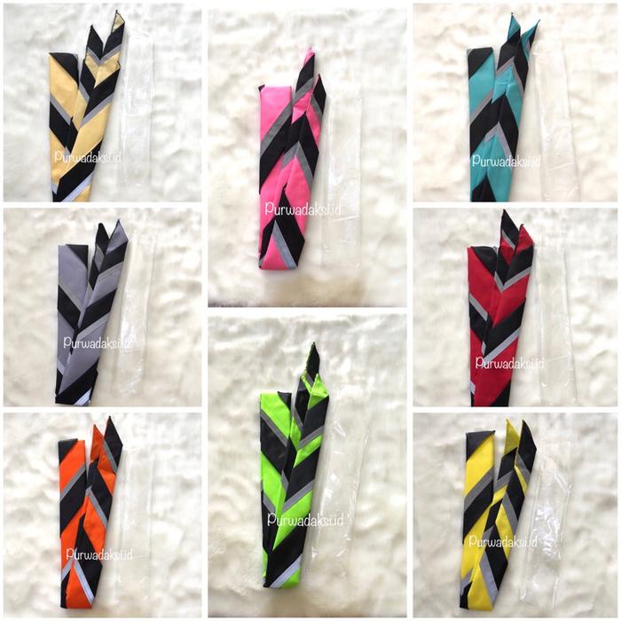 SCRAFT PRAMUKA LIS HITAM \ SCRAF PRAMUKA MENYALA \ SCARF PRAMUKA WARNA /SYAL PRAMUKA