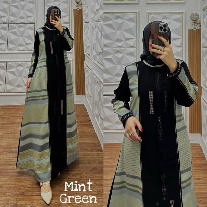 Abaya JetBlack Mix Aswan Premium ~Abaya Madinah /Abaya Arab viral