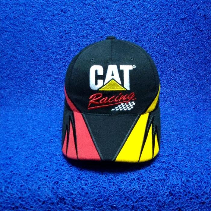 topi caterpillar racing full bordir second original