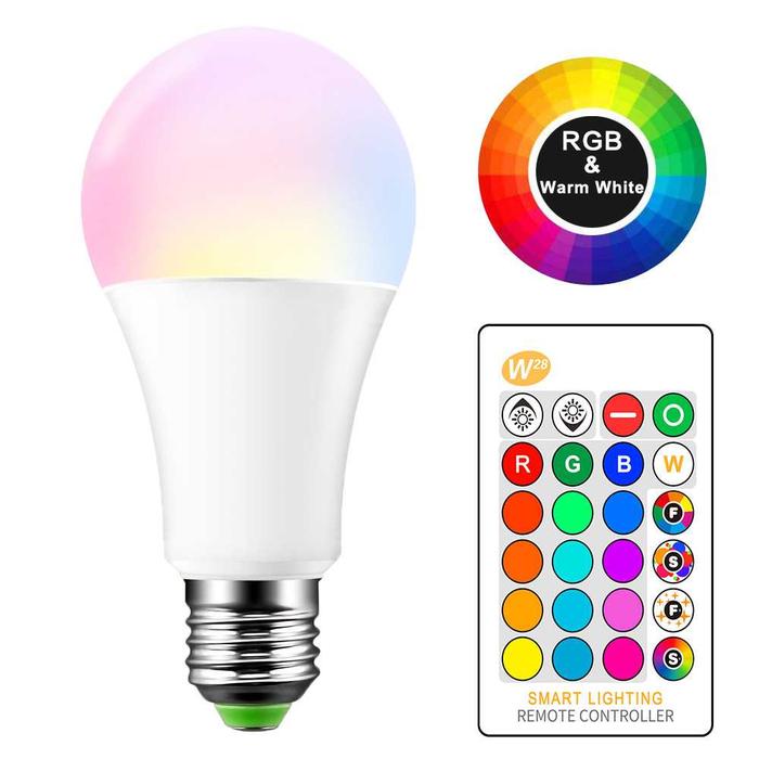 Lampu LED RGB Bohlam RGB Lampu Bohlam RGB dengan Remote Control E27 10W Lampu RGB Bohlam RGB 10 watt