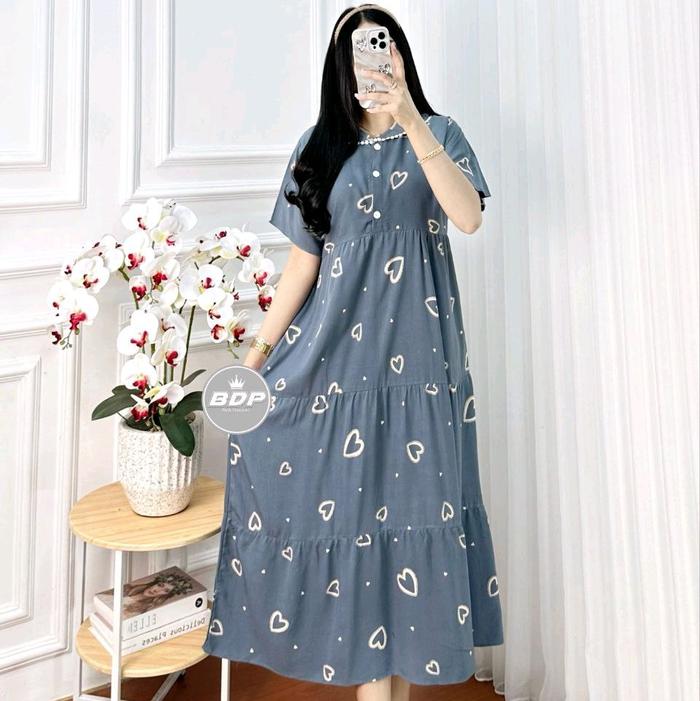 DASTER SUSUN ARINA busui kancing depan bumil ibu hamil menyusui Rayon baju tidur dan baju santai wan