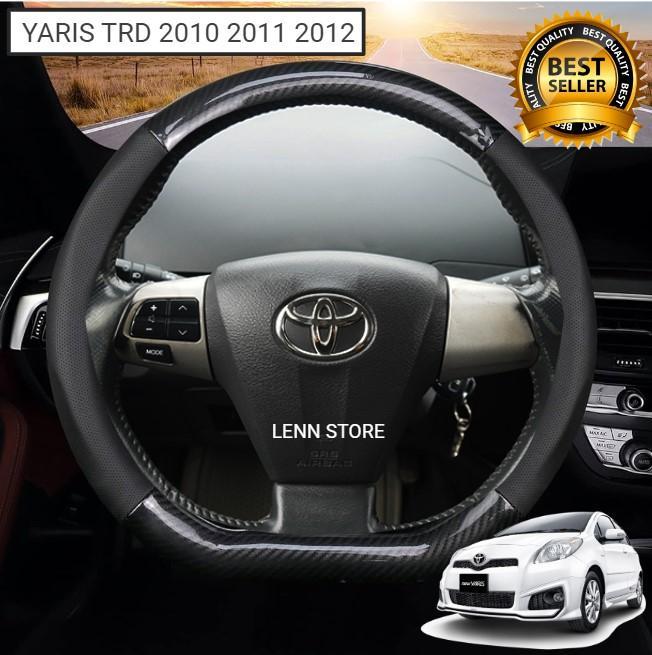 Cover Sarung Stir Carbon Mobil Toyota Yaris TRD 2010 2011 2012 Flat