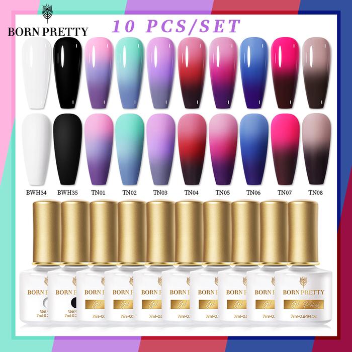 BORN PRETTY Nail Gel Polish Set Thermal Nail Gel Manicure UV Gel Kits