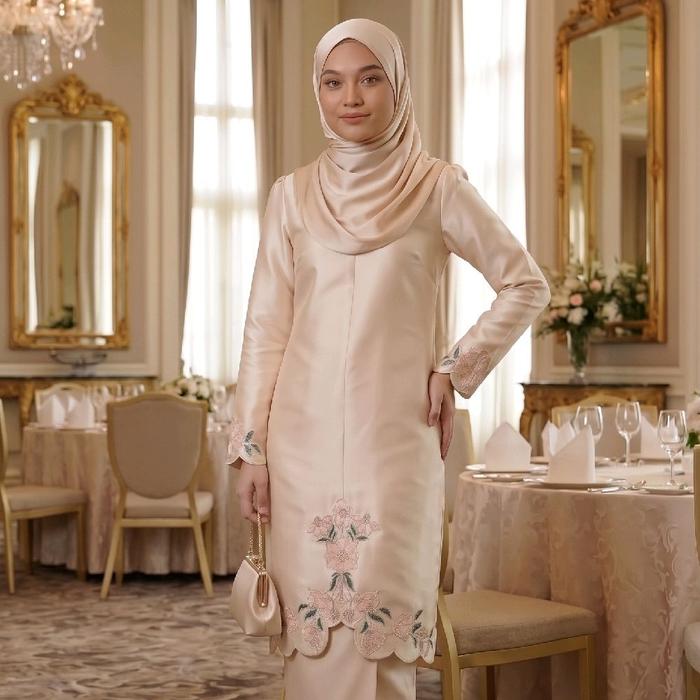 Baju Kurung Embroidery- rose gold