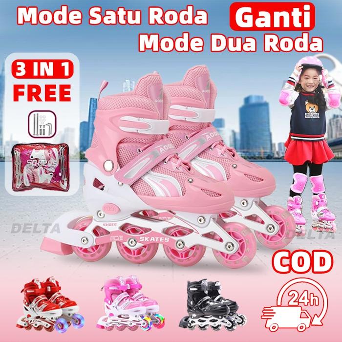Oxelo Sepatu Roda Anak Sepatu Roda Full Set Anak Perempuan Sepatu Roda Adjustable Sepatu Roda Pemula