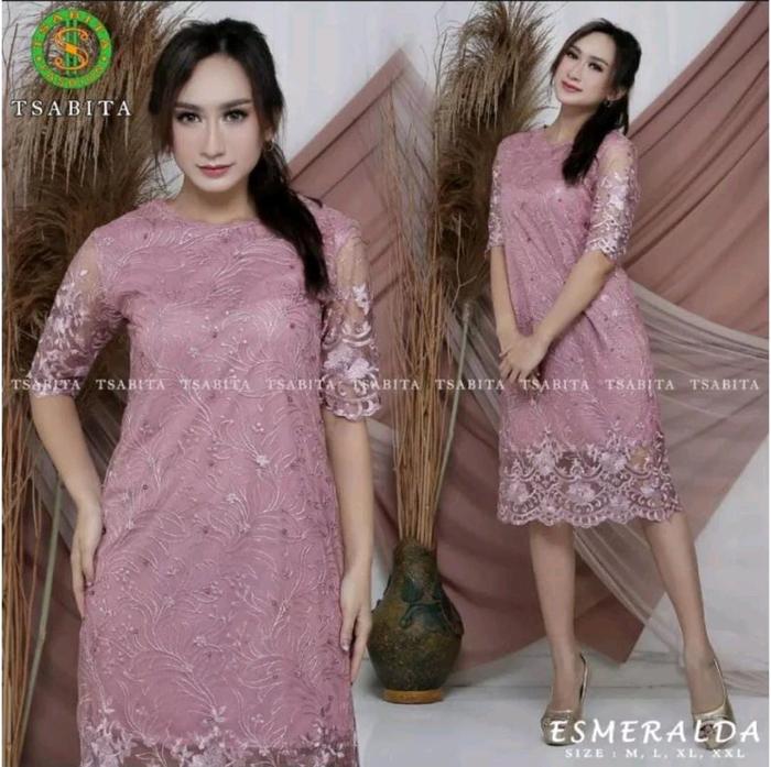 DRES BIASA BAHAN TILE MIX FURING/DRES ESMERALDA/DRES PESTA/DRES REMAJA TILE/DRES NATAL