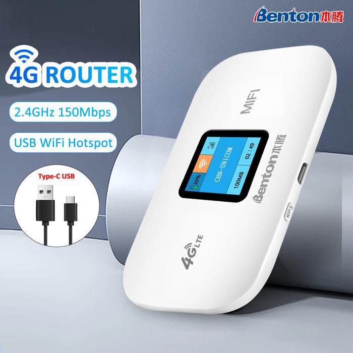 Benton Unlock 3G 4G MiFi 150Mbps Portable WiFi Mobile Pocket WiFi Router USB WiFi6 4G SIM Router 4G 