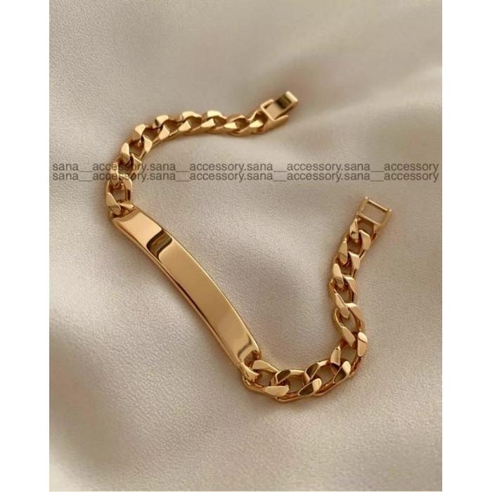 ( Anti Karat ) Gelang Rantai Pria Wanita Plat Lapis Emas