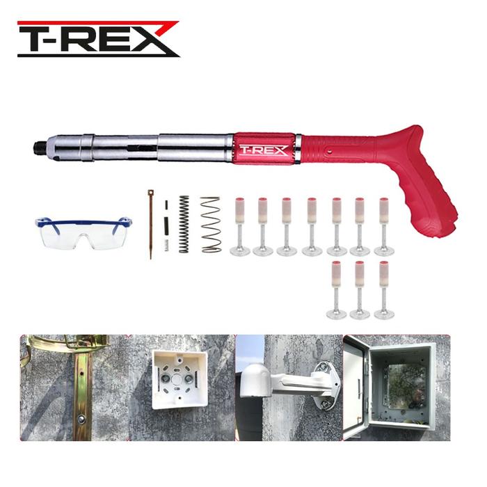 PROMO !!!!! Shot Nail Gun Set Ramset Gun + Paku 100pcs Fastening Gun Paku Lurus Shot Nail Gun Alat P