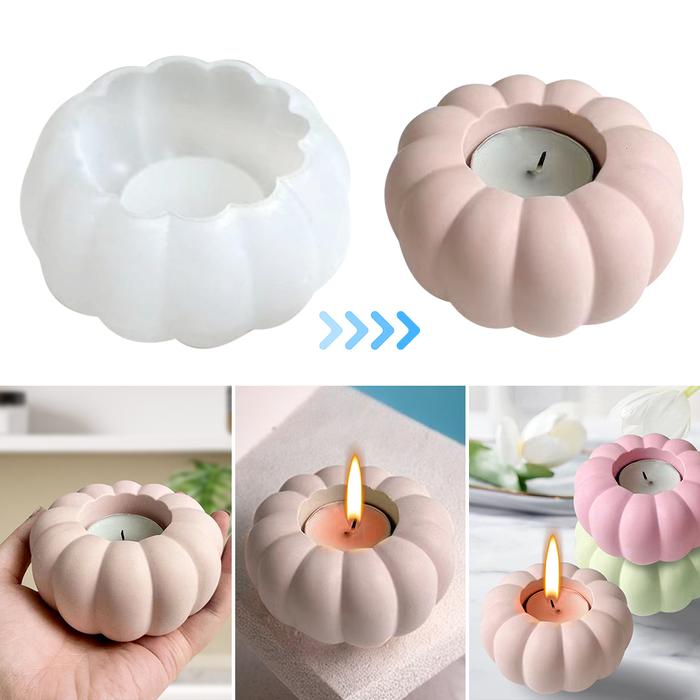 Pumpkin Shape Candle Jar Mold Storage Box Silicone Mold with Candle