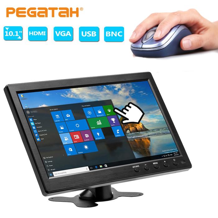 PEGATAH 10.1inch LCD HD PC Monitor Mini TV Computer Display 2 Channel