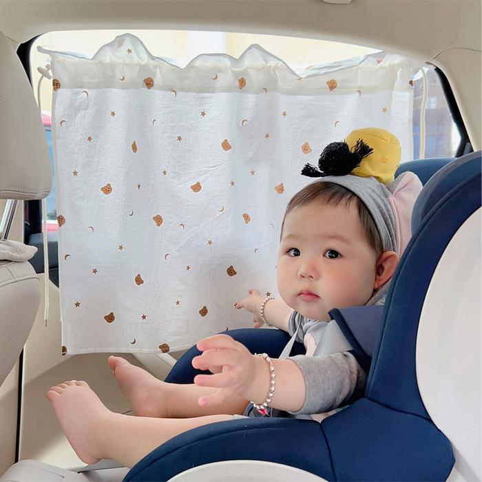 NAUGHTYBEBE - Tirai Jendela Mobil Bear / Horden Sunshield Mobil